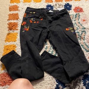 Zara embroidered jeans
